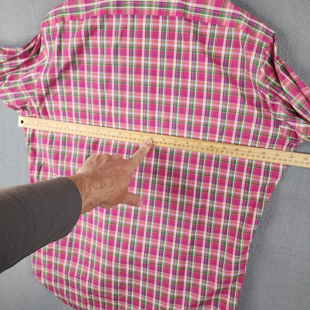 Polo Ralph Lauren Button Down Mens M Pink Plaid‎ Long Sleeve Preppy Classic